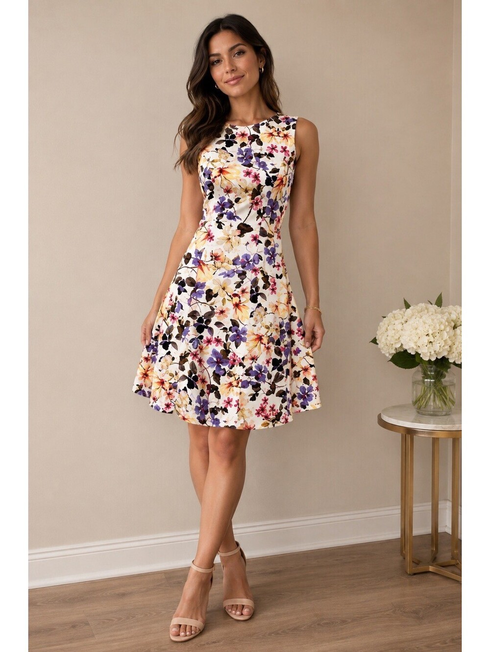 Ronnie Nicole Floral Dress Sleeveless Dit And Flare Size 8 NWT MSRP $74